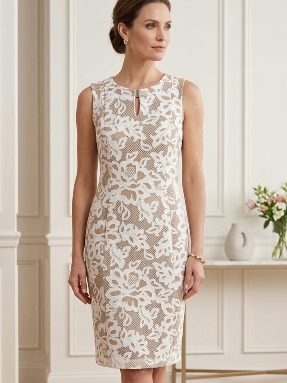 Enfocus Studio Cream and Brown Patterned Fabric